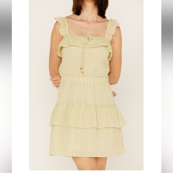 NWT Heartloom RIANNE RUFFLE TIERED DRESS size M Green - Picture 6 of 11